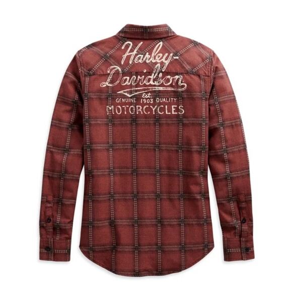 Harley-Davidson Tops - Harley Davidson plaid button up size XS